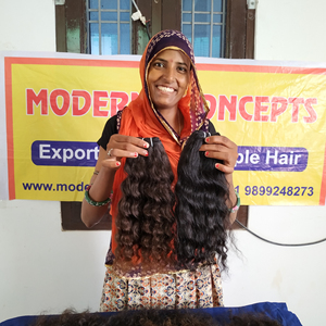 100% Raw Unprocessed Natural Virgin Indian Temple Human Hair <b>Extensions</b> <b>Cheap</b> Black Color Silky Curly Bundle - Product Image 4