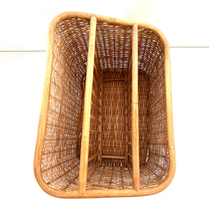 Panier pour magazines, organiseur de bureau, paniers à magazines en rotin faits à la main avec compartiments - Product Image 6