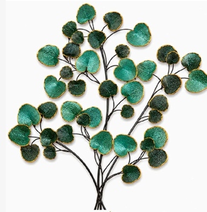 Modern Metal <b>Leaf</b> Wall Art Decor Green Tree Design for Living Room Indoor Wall Hanging - Product Image 3