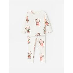 Pijama de Conejito Estilo Coreano OZKIZ para Niñas, 100% Algodón, Diseño de Dibujos Animados, para 2-7 Años, Moda Infantil al por Mayor para Primavera/Otoño - Product Image 1