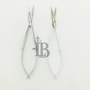 Professional White Spring <b>Scissors</b> Stainless Steel Sustainable Spring <b>Scissors</b> Straight Curved Sharp Tip Makeup <b>Scissor</b> mink - Product Image 1