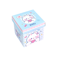 Boîte cadeau personnalisable Sugar Day avec poignée-Emballage mignon avec poignée en corde de 10x10cm pour événements et vente au détail (rose)