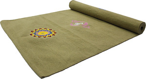 Tapis de yoga 100% coton, antidérapant, tissé à la main, rayé, pour yoga, pilates, méditation, gym à domicile, fitness - Product Image 2