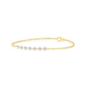 Luxurious 9K Rose Gold <b>Drilled</b> Round Cut Lab <b>Diamond</b> Station Bracelet 2.08 CTW - Product Image 4