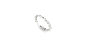 Anillo de Eternidad de Oro Blanco de 14 Quilates con Diamantes Naturales Redondos de Lujo, con Engaste de Micropavé, para Boda, Compromiso o Fiesta - Product Image 3