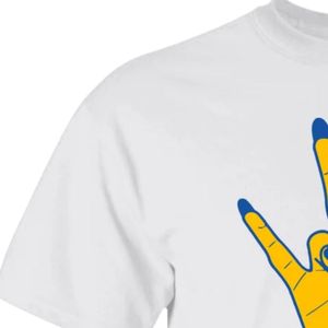 T-shirt décontracté à manches courtes et col rond, imprimé graphique manuel avec lettres grecques, motif Sigma Gamma Rho, blanc, bleu roi et or, pour fraternité - Product Image 5