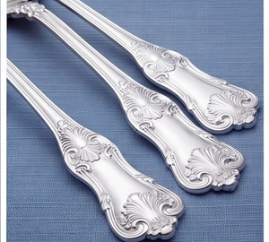 Luxurious Designer <b>Victorian</b> Fleur Silver Stainless Steel Cutlery Set <b>Mirror</b> Polish For Dining Buffet Dessert And Serving - Product Image 2