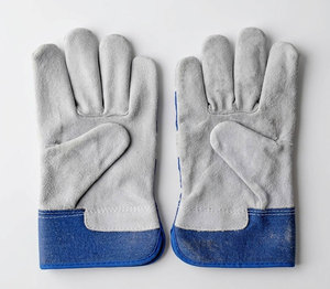 Gants de travail robustes en cuir de vachette fendu, avec dos en coton perforé, certifiés CE, antistatiques et résistants à la chaleur - Product Image 5