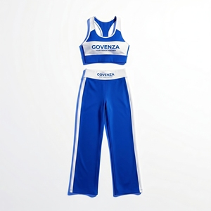 Blue Cheerleader Skirt <b>Pants</b> High Waist Ankle Length Loose Fit Spandex Polyester <b>Dance</b> Team Uniform Stage Performance Wear - Product Image 4