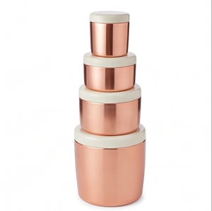 Ensemble de boîtes en aluminium vintage rose avec couvercles sécurisés, élégantes boîtes de rangement pour fruits secs, pour la cuisine et l'hôtellerie - Product Image 2