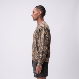 Sweat-shirt à col rond camouflage pour homme, coupe classique, en polyester tricoté, décontracté, respirant, avec logo frontal, ODM - Product Image 2