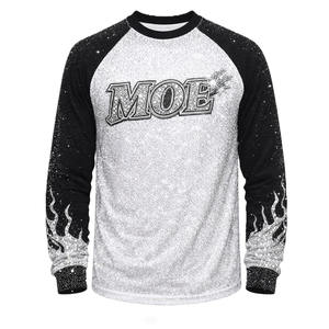 Camiseta de Manga Larga para Hombre, Personalizada con Pedrería, 100% Algodón, Tejido Transpirable, Fabricante OEM al por Mayor - Product Image 3