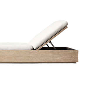 Modern Minimalist Sun Lounger Teak Wood Durable Platform Base Adjustable <b>Backrest</b> Outdoor Poolside Furniture Resort Customized - Product Image 6