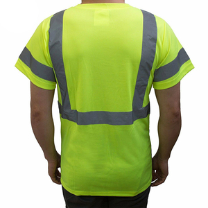 Gilet de sécurité haute visibilité personnalisé avec logo OEM, manches courtes, pour travaux de construction, en polyester et coton, vêtements de sécurité réfléchissants - Product Image 4