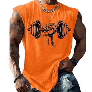 Wholesale Oversized <b>Men's</b> Vests Custom LOGO Sports Workout Vest <b>Men</b> Fitness Sleeveless Customized Plus Size GYM <b>Men's</b> Tank Tops - Product Image 2