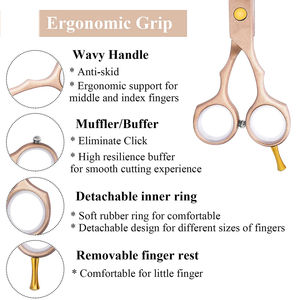 Ensemble de ciseaux de coiffure pour barbier et salon, ciseaux de coupe et d'éclaircissement pour salon, ensemble de rasoirs - Product Image 3