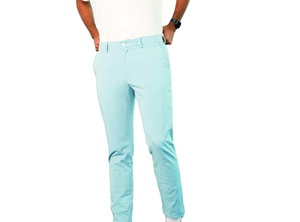 Pantalones Chino de Nueva Llegada, Color Azul Claro, Corte Slim Recto para Hombre, Logotipo Personalizado, Casuales, Lisos, OEM, con Bolsillos, Transpirables - Product Image 3