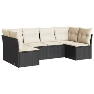Conjunto de Sofás Modulares Grandes de Ratán PE Negro para Jardín, Muebles Modernos para Exteriores - Product Image 2
