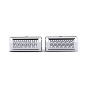 Boutons de manchette rectangulaires avec incrustation de strass en cristal, bijoux formels pour hommes - Product Image 1