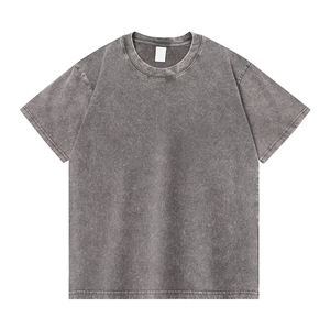 เสื้อยืดผู้ชายวินเทจ แขนสั้น คอกลม เสื้อลำลอง ผ้าฝ้าย 100% ซึมซับเหงื่อ แห้งเร็ว ระบายอากาศดี ซักแบบ Sand Washed สำหรับผู้ชาย - Product Image 4