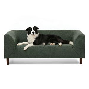 Divano Moderno Rettangolare per Animali Domestici con Schienale e Braccioli, Cuscino Morbido e Confortevole per Cani di Taglia Piccola e Media - Product Image 3