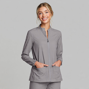 Unisex Hospital <b>Scrub</b> Jackets Zip Breathable Comfortable Knitted Fabric - Product Image 4