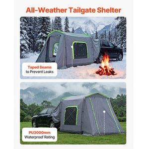 Tenda per SUV Grande per Tutte le Stagioni 3,2 x 2,4 m con Porta Ventilata e Finestre a Rete, Impermeabile PU3000mm per 5-9 Persone, Capacità 2 Persone - Product Image 5