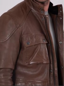 Low Price <b>Men</b> Leather Jacket Plus Size Casual Wear Fashion Genuine Leather Jacket Made in Pakistan For Online Sale - Product Image 5