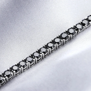 Women's Tennis <b>Bracelet</b> Silver & 24K Gold Plated Zinc Alloy Diamond Round Brilliant Cut Channel Setting Classic Wedding Jewelry - Product Image 4
