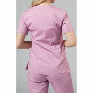 Conjuntos de uniformes médicos con cuello alto y manga corta para mujer, elegantes conjuntos de uniformes de enfermera para hospital. - Product Image 2