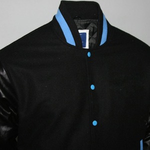 Chaqueta Varsity Letterman en Oferta, Chaqueta Casual de Talla Grande Personalizada, Color Negro, Chaqueta de Cuello Vuelto al por Mayor, Ropa para Hombre - Product Image 2