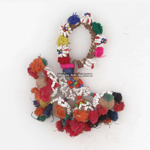 Vintage Afghan Banjara Kuchi Tribal Ethnic Craft Beaded <b>Boho</b> Gypsy Tassel Authentic Banjara Tribal Arm <b>Bracelet</b> Anklet Tassel - Product Image 5