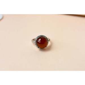 Anillo Halo Ovalado Hecho a Mano con Piedra Preciosa Natural para Niñas, Joyería de Plata de Ley 925 - Product Image 2