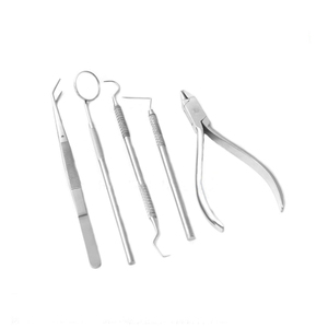 Instruments chirurgicaux dentaires orthodontiques : Miroir buccal, Curette dentaire, Pince chirurgicale, Ciseaux chirurgicaux – Kit de 4 pièces pour chirurgie vétérinaire - Product Image 4