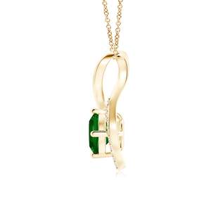 14K <b>Solid</b> <b>Gold</b> Natural Emerald Infinity Twist <b>Pendant</b> With Diamond Accents Classic Fine Jewellery Anniversary Gift For Her 2026 - Product Image 2