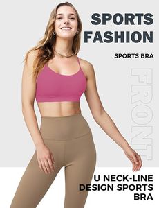 Pink Sports Bra <b>Women</b> High Support <b>Backless</b> Yoga Running Workout Bra Strappy Design Seamless Fit - Product Image 2