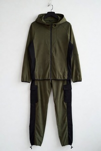 Conjunto Deportivo con Capucha para Hombre, Color Sólido, Cierre de Cremallera, Estilo Deportivo, Corte Regular, Ropa de Otoño, Transpirable, Tejido de Poliéster, Manga Larga - Product Image 2