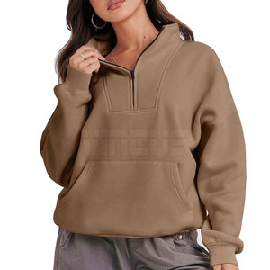 Sweat-shirt pour femme sur mesure, prix de gros, dernier style, décontracté, respirant, demi-zip - Product Image 5