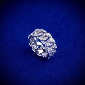 Trendy Chunky Twist Cluster Moissanite Hip Hop Diamond <b>Rings</b> Mens <b>Rings</b> <b>925</b> Sterling <b>Silver</b> - Product Image 3