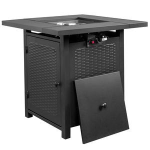 Tavolo con Braciere Rettangolare da Esterno da 28 Pollici, 50000 BTU, Braciere a Gas con Pietra Vulcanica, Colore Nero - Product Image 3
