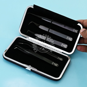 45 90 Degree Volume <b>Lash</b> Extension Tweezer Stainless Steel Boot <b>Lash</b> Tweezers Set <b>Lash</b> Technician Tweezer <b>Kit</b> Eyelash Tools - Product Image 4