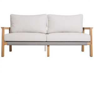 Conjunto de Sofá Moderno para Exteriores de Madera de Teca Sólida con Cojines – Sofá de Lujo para Jardín y Patio para Hoteles y Resorts - Product Image 1