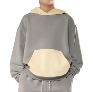 Sweatshirts pour enfants, ensembles de sweats à capuche à manches longues, ensembles décontractés de deux pièces de couleur unie, 100% coton respirant, costumes pour jeunes - Product Image 3
