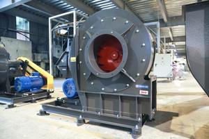 Ventilateur centrifuge gris en acier CPL-5-8I, souffleur industriel sur pied avec pales métalliques - Product Image 4