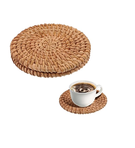 Sous-verre en rotin BOHO personnalisé pour verres à vin et à bière, protection pour les boissons, à un prix incroyable - Product Image 3