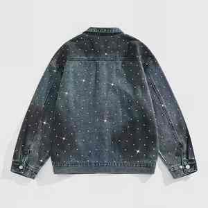 Chaqueta Vaquera para Hombre, Estilo Urbano, con Cristales Brillantes, Material Transpirable, Corte Atlético Moderno, Chaqueta Vaquera con Pedrería - Product Image 2