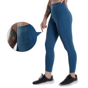 Pantalon de yoga taille haute personnalisé pour femmes leggings d'entraînement de sport de levage des fesses avec technique de teinture par cravate et poches - Product Image 6