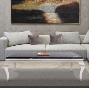 Mesa de Centro Moderna de Mármol Rectangular con Patas de Metal, Muebles para Sala de Estar, Hotel o Apartamento - Product Image 1