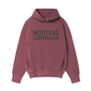 Sweat-shirt à capuche noir pour homme Moto End Corporation, coupe classique, en molleton de coton, décontracté, pour l'automne - Product Image 5