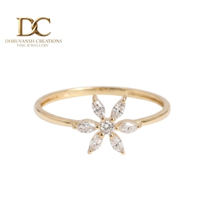 14KT Solid Yellow <b>Gold</b> IGI Certified Lab Grown Diamond Luxury Wedding Engagement Flower Design <b>Ring</b> Fine Classic Jewelry - Product Image 1
